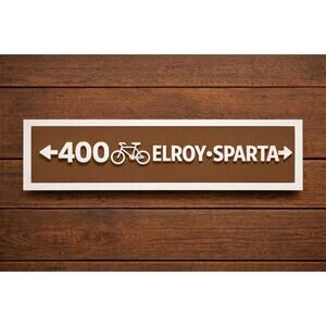400 Bike Trail Sign Elroy Sparta Reedsburg Wisconsin Route Marker Cycling Biking